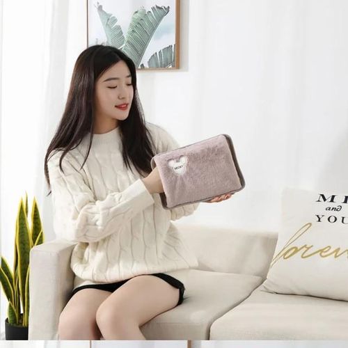 Hot Water Bottle Electric Charging Heating Rechargeable Heat Water Bag Rabbit Fur Soft Hand Warmer.Thick high-grade crystal velvet fabric, skin-friendly and soft, keeps warm and locks temperature, and