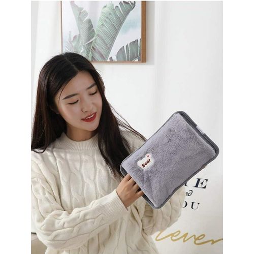 Hot Water Bottle Electric Charging Heating Rechargeable Heat Water Bag Rabbit Fur Soft Hand Warmer.Thick high-grade crystal velvet fabric, skin-friendly and soft, keeps warm and locks temperature, and