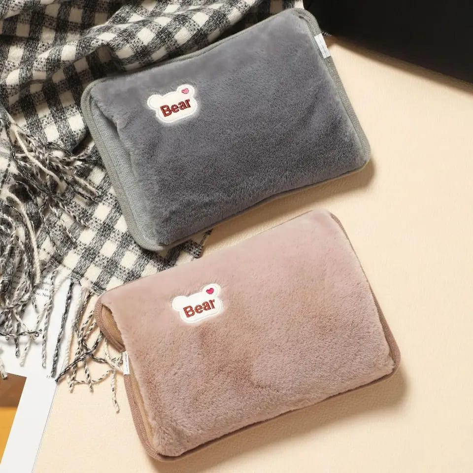 Hot Water Bottle Electric Charging Heating Rechargeable Heat Water Bag Rabbit Fur Soft Hand Warmer.Thick high-grade crystal velvet fabric, skin-friendly and soft, keeps warm and locks temperature, and