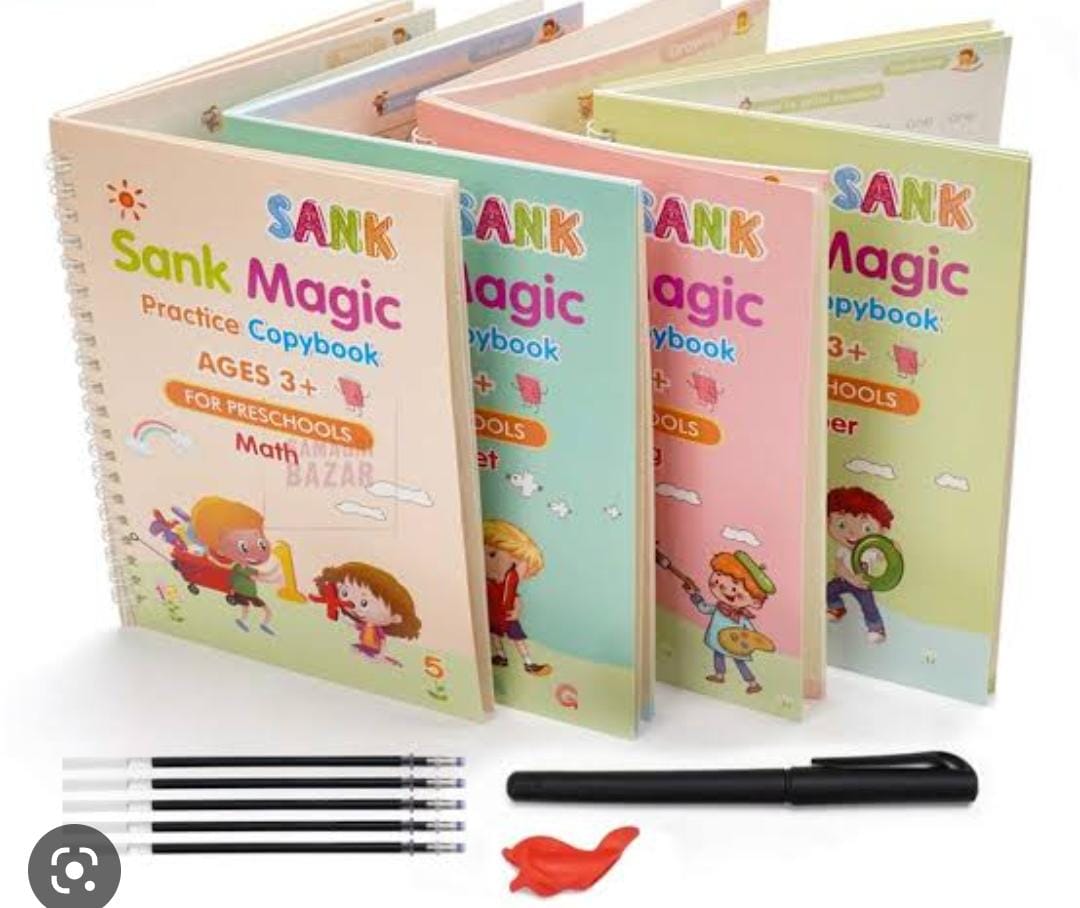 BEST DEALS FOR KIDS🤑🤑Magic Book 4in1 Sank Magic Reusable Practice Books.The sank magic book is a practice copy book which is reusable,  that comes in a set of 4 books I e. Numbers, Alphabet, Drawing