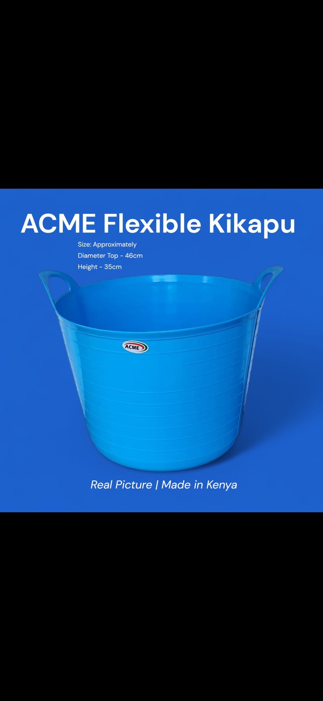ACME Flexible Kikapu – Durable & Multi-Purpose Basket
Organize, store, and carry with ease using the ACME Flexible Kikapu, a high-quality plastic basket proudly manufactured in Kenya. Designed for str