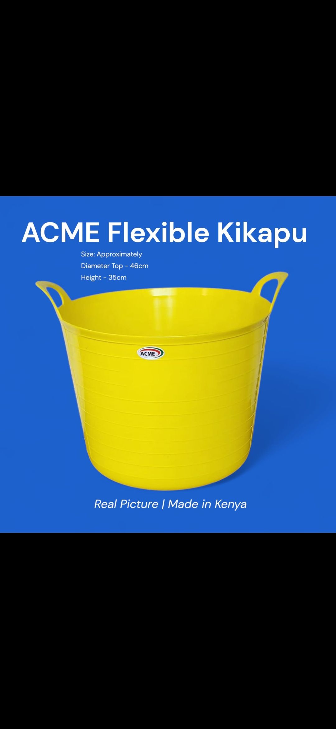 ACME Flexible Kikapu – Durable & Multi-Purpose Basket
Organize, store, and carry with ease using the ACME Flexible Kikapu, a high-quality plastic basket proudly manufactured in Kenya. Designed for str
