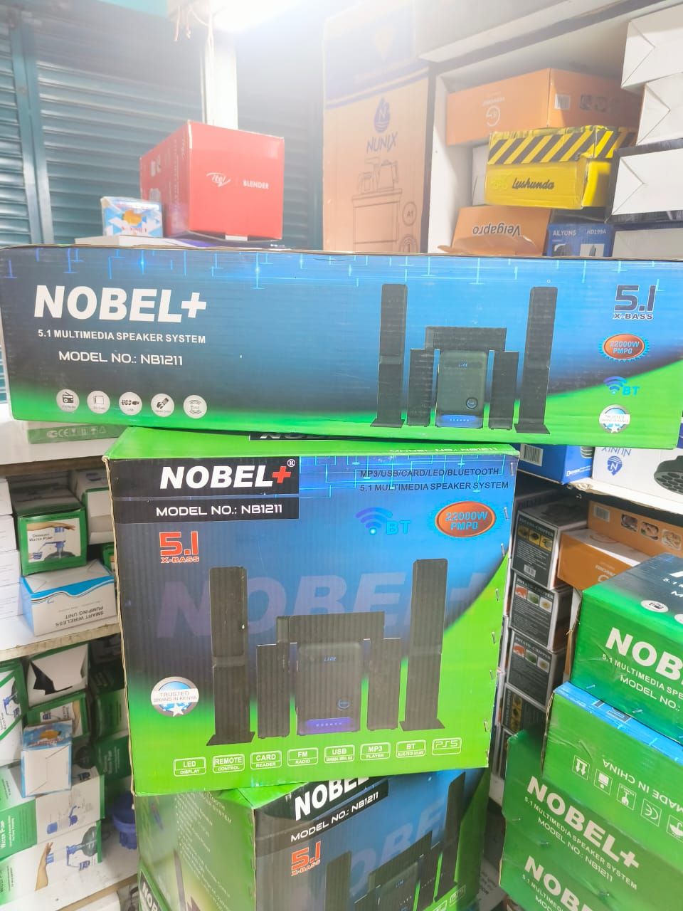 Nobel NB-1211 / NB-1212 5.1 Home Theater Speaker System – 22,000 Watts 🔊🎶
Bring cinema-quality sound into your home with the Nobel NB‑1211 / NB‑1212 — designed for immersive audio that transforms mo