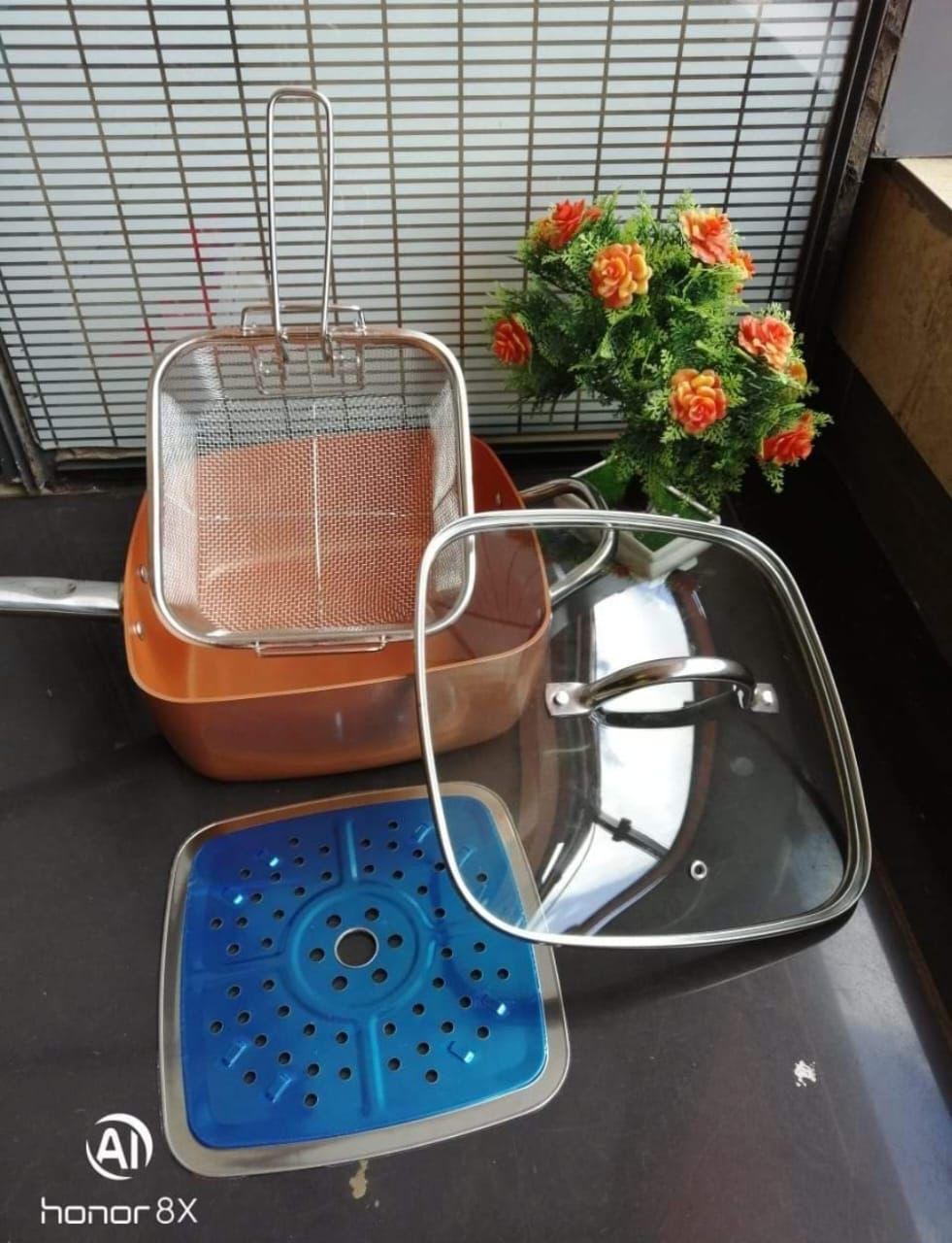 SHOP MORE PAY LESS AT KILLIMALL 🎊 🎈 COPPER DEEPRIN PAN FAST HEATING  SAVES FUEL 5L