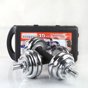 CLEARANCE OFFER 15kg Chrome Adjustable Dumbbell Set with Weight Plates, Star Lock Collars/Connector for home/office/gym workout