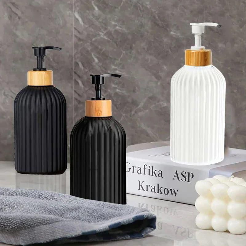 500ml Non breakable Soap Dispenser . Made of eco-friendly TPR plastic which is lightweight and great to use. It's easy to refill and clean and it preserves your soap as bought