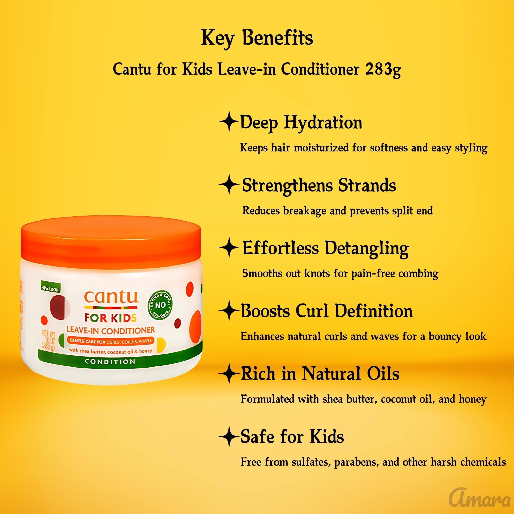 CANTU care for kids complete Curly Hair Products Bundle – Cantu Kids Leave-In Conditioner, Nourishing Cantu Shampoo, Conditioning Detangler Spray & Wide-Tooth Comb for Easy Styling & Healthy Curls