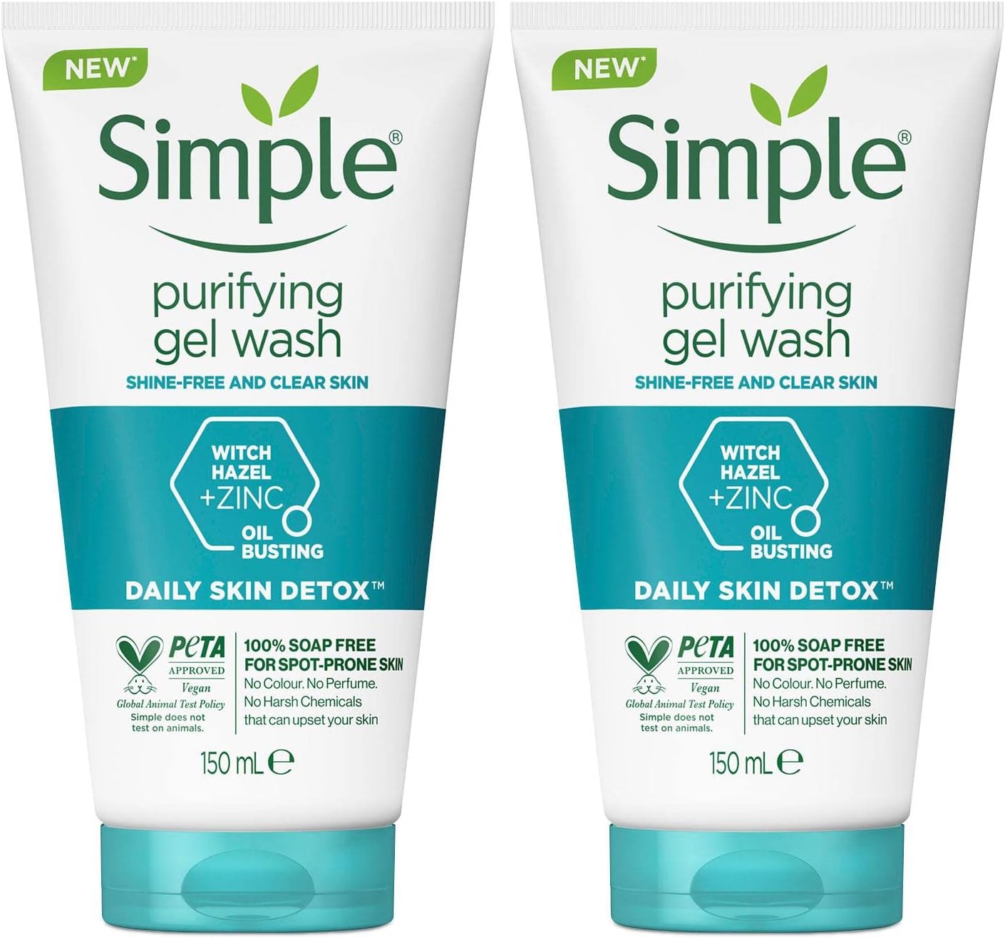 Simple Daily Skin Detox Purifying Facial Wash, 150ml
