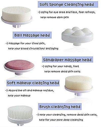 5 in 1 Face Facial Exfoliator Electric Massage Machine Care & Cleansing Cleanser Massager Kit For Smoothing Body Beauty Skin Cleaner facial massager machine for face