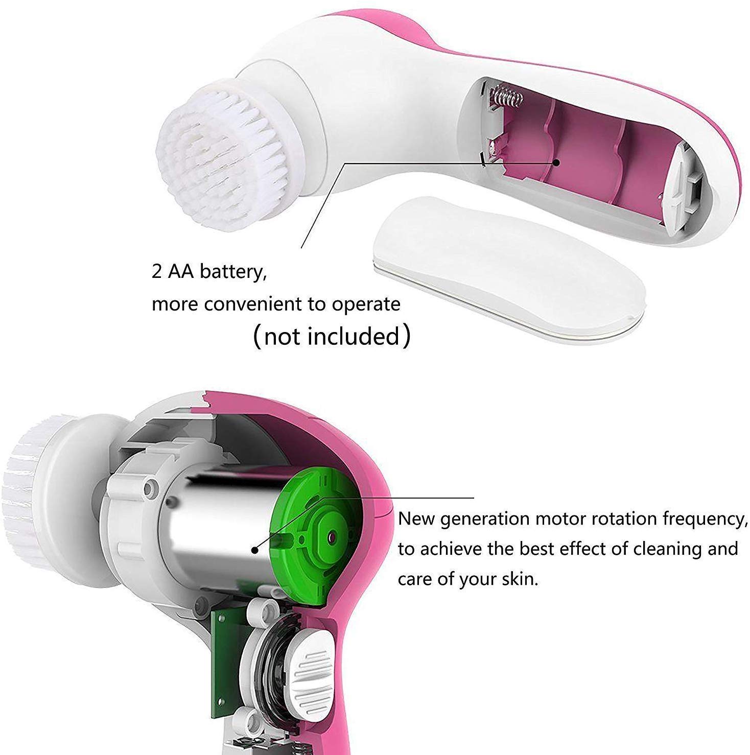 5 in 1 Face Facial Exfoliator Electric Massage Machine Care & Cleansing Cleanser Massager Kit For Smoothing Body Beauty Skin Cleaner facial massager machine for face