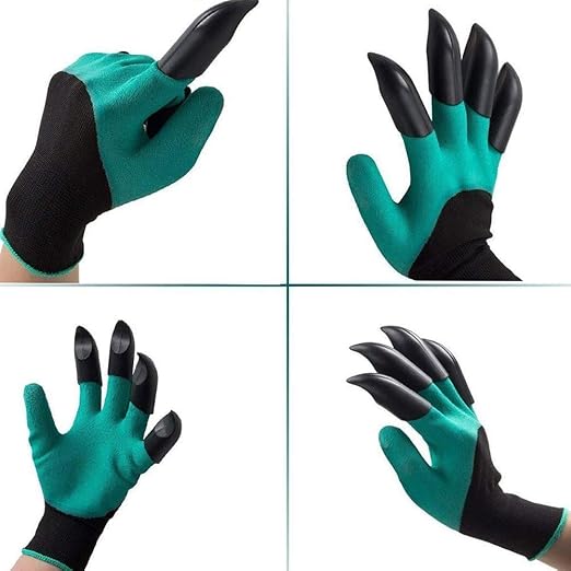 Garden Gloves With Claws 1 Pairs for Digging Weed Pulling Garden Finger Claws Gloves Outdoor Protective Work Gloves