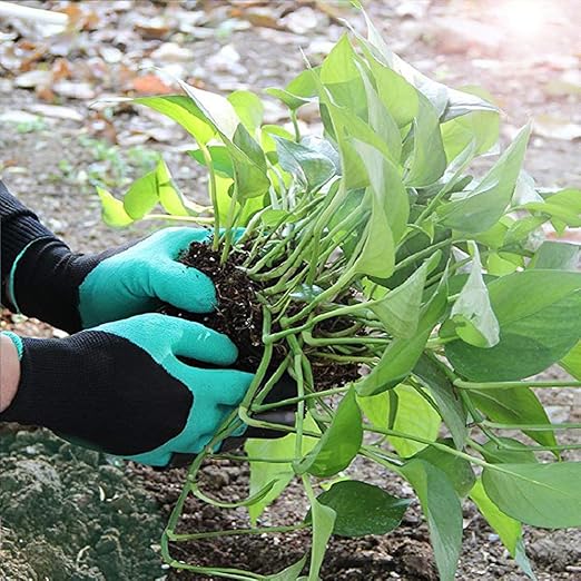 Garden Gloves With Claws 1 Pairs for Digging Weed Pulling Garden Finger Claws Gloves Outdoor Protective Work Gloves