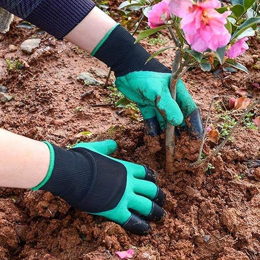 Garden Gloves With Claws 1 Pairs for Digging Weed Pulling Garden Finger Claws Gloves Outdoor Protective Work Gloves