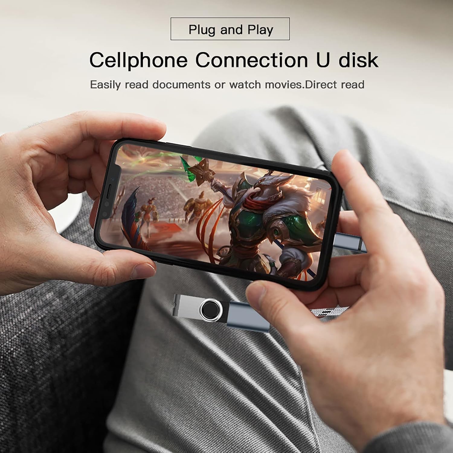 2-in-1 OTG Adapter, USB to Type-C & Micro USB Nylon Interface, Fast Transfer Connector, Cellphone Charging Line