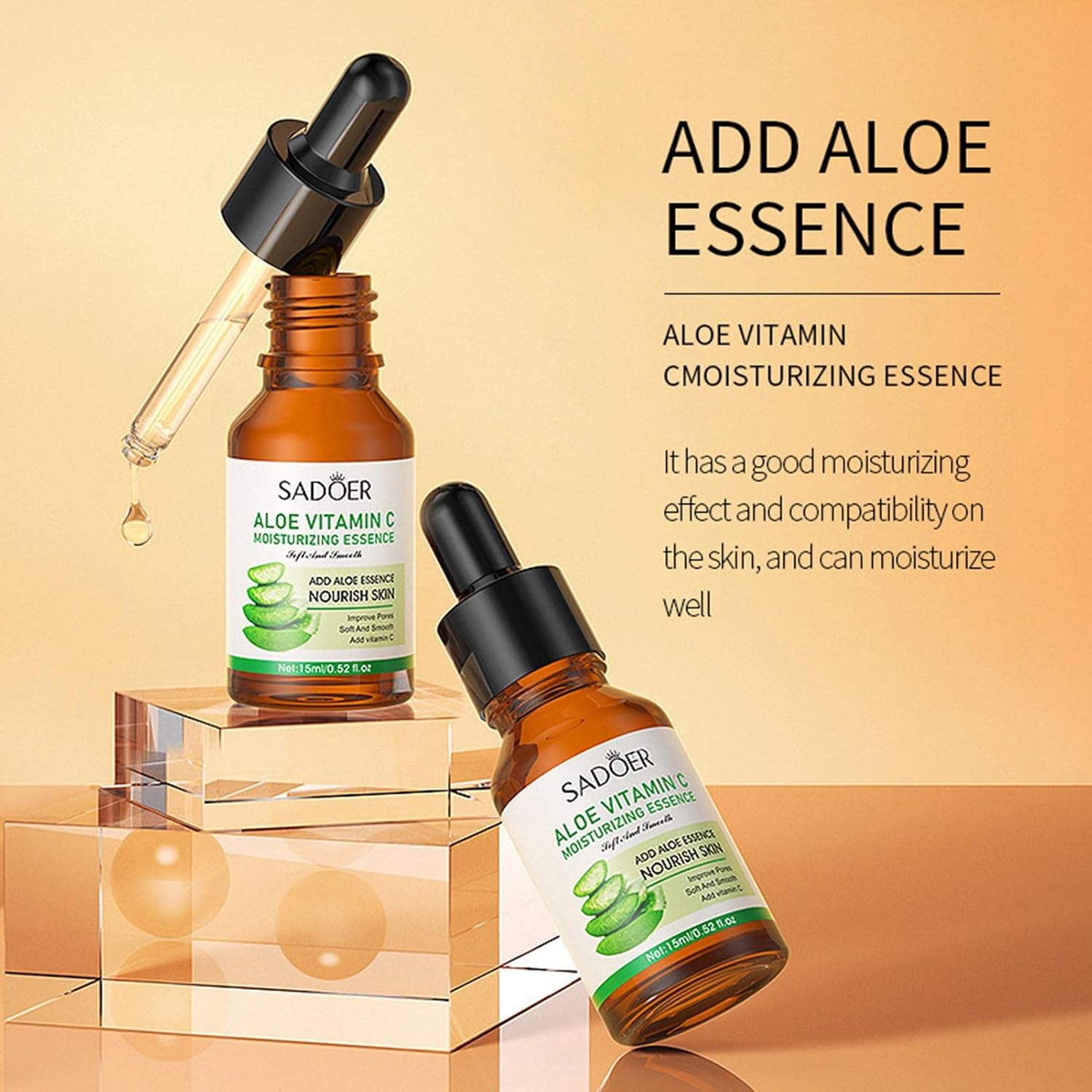 SADOER  Vitamin C Facial Essence - Anti Age Serums - 15ml Facial Firming Moisturizer Helps Firm, Smooth & Nourish Face, Remove Dark Spots Women Skin Care Products