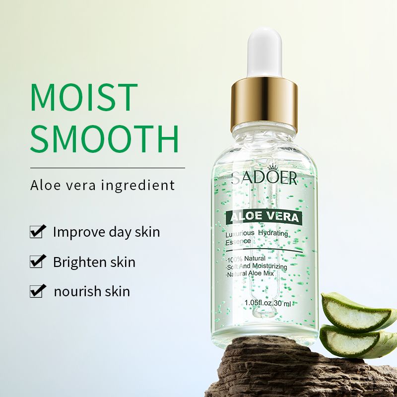 SADOER aloe vera Organic  Smooth,Nourishing,brighten Repairing and Care for Skin Aloe Vera Smooth Skin Hydrating Facial Serum Moisturizer Face And Body Gel Skin Brighten Essence 30ml
