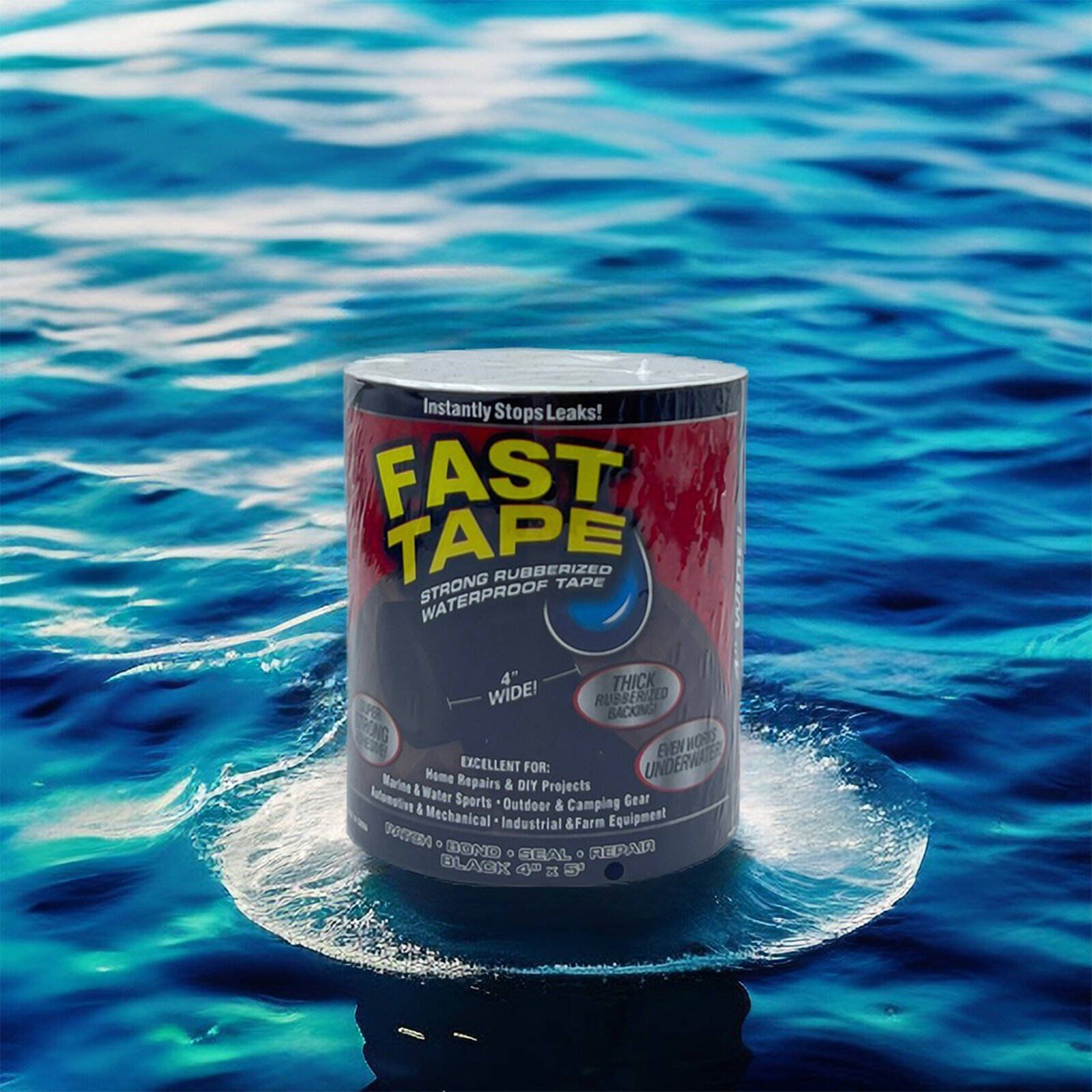 Fast Tape Super Adhesive Waterproof Repair Tape – 4"  Heavy-Duty Rubberized Sealant Tape Waterproof