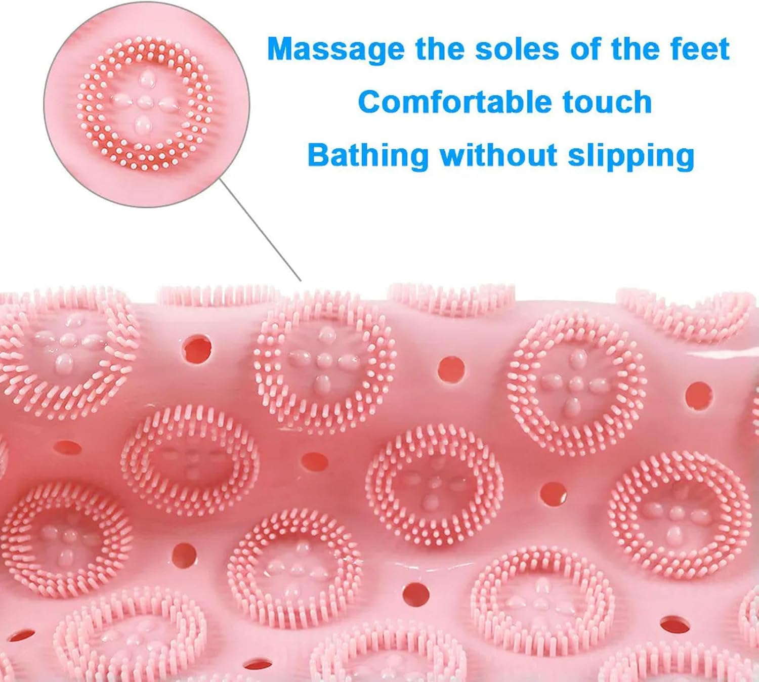 Silicone Round PVC Round Anti-Skid Bathroom Mats Shower Bathroom Massage Foot Mat Carpet Floor Mat