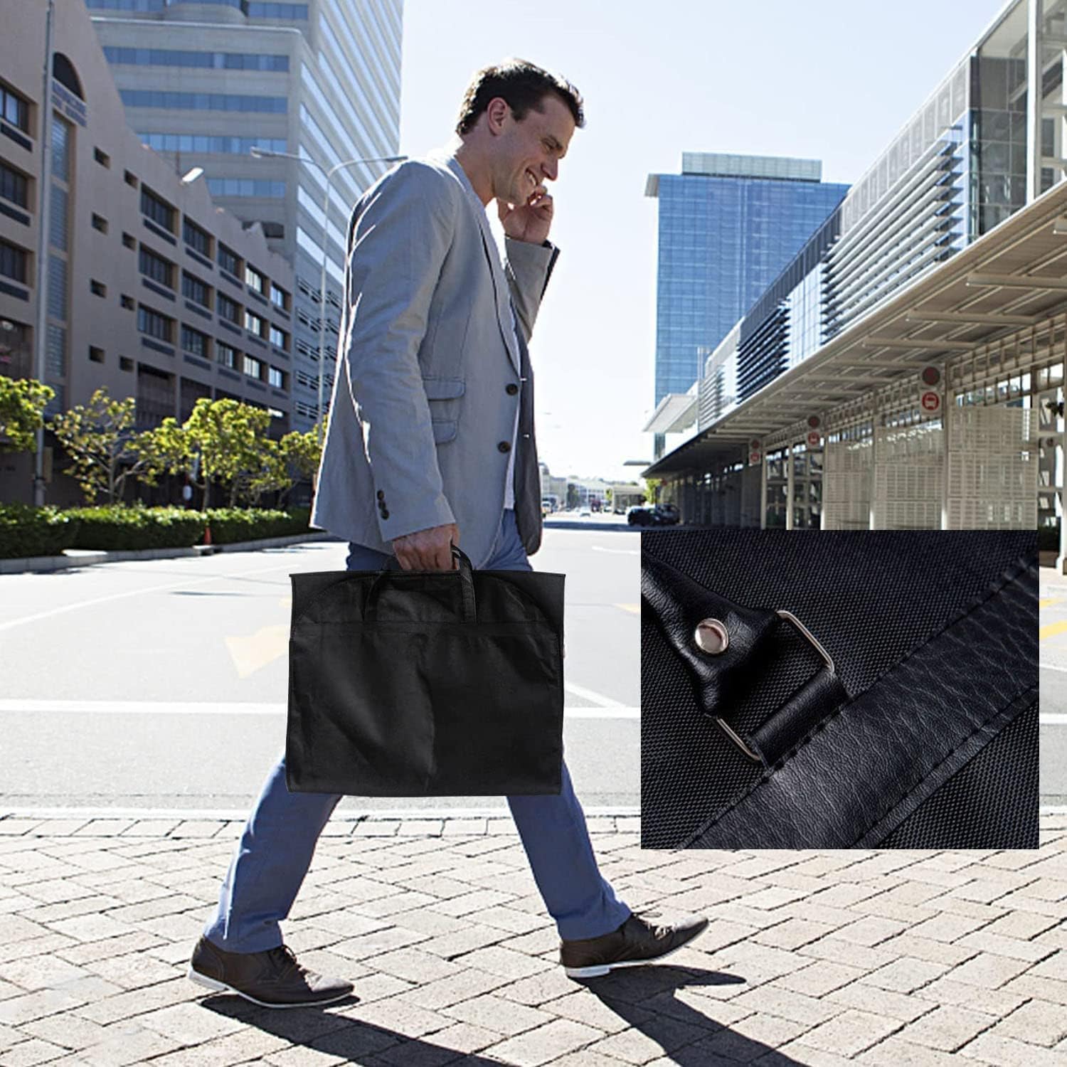 Suit Bag for Man, Dust Cover, Suit Carrier,Storage Bag, Suit Cover,for Suits, Coats, Tuxedo Reusable Full Zipper Garment Bag Perfect for Travel or Home (Black)