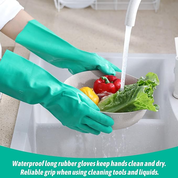 rubber Gloves Beef tendon gloves kitchen cleaning Tools latex gloves housework Washing household dishwashing waterproof gloves antiskid Silicone Sponge Glove Household Scrubber durable protective