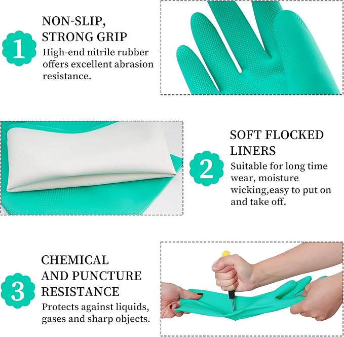 rubber Gloves Beef tendon gloves kitchen cleaning Tools latex gloves housework Washing household dishwashing waterproof gloves antiskid Silicone Sponge Glove Household Scrubber durable protective