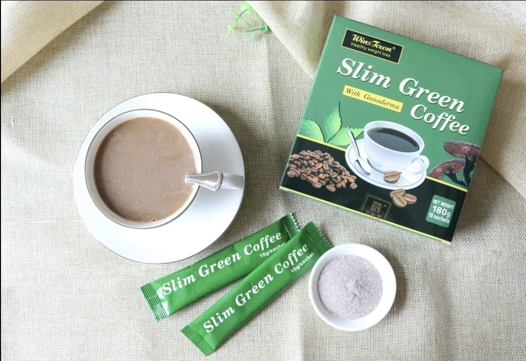 Healthy Weightloss Slim Green Coffee with Ganoderma, 18 Bags in Box, 180 g
