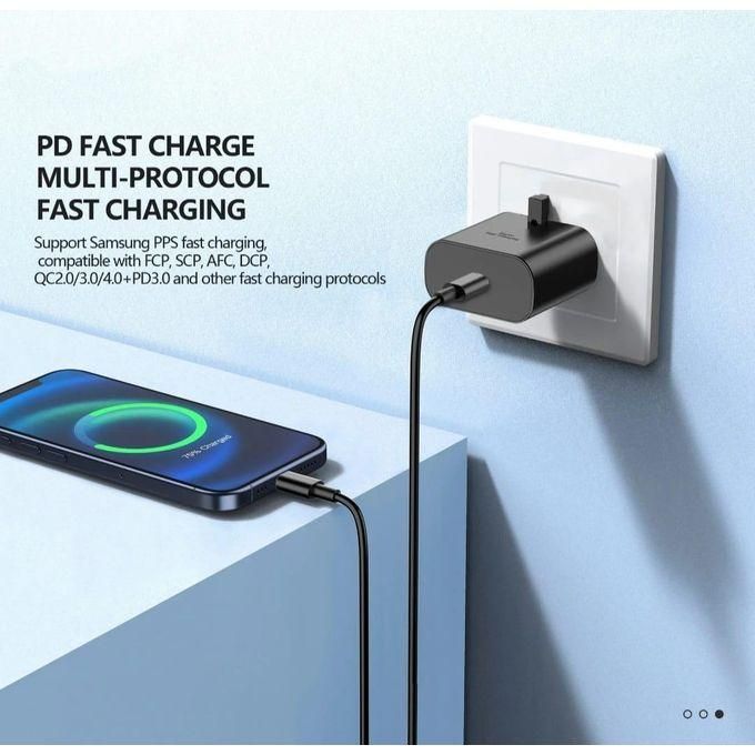 Samsung 25W Watts Fast Charger Adapter For IPHONE, Galaxy A15,A25,A05S,S23FE With Type C Output