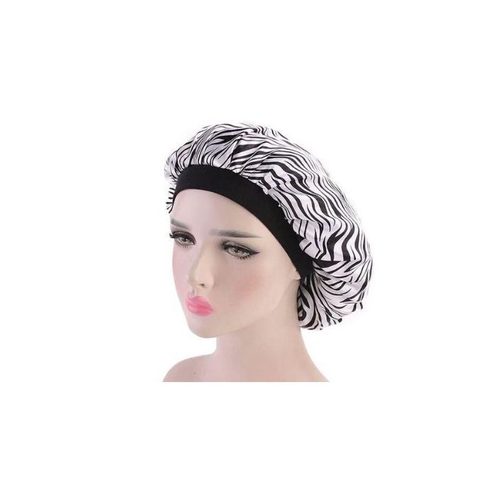 Pattern Satin Headscarf Hat Sleeping Bonnet Women Hair Wrap Elastic Band Cap For Brimmed Night Hat Bath Cap Extra Large Satin Silky Bonnet Sleep with Premium Elastic Band Headwear