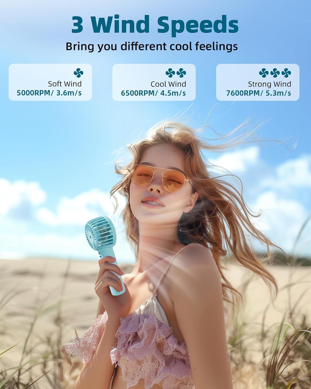 USB rechargeable Handheld fan Mini Hand-held fan fashion Hand held fan portable Mini handy Fan Mini Fan with 3 Speeds