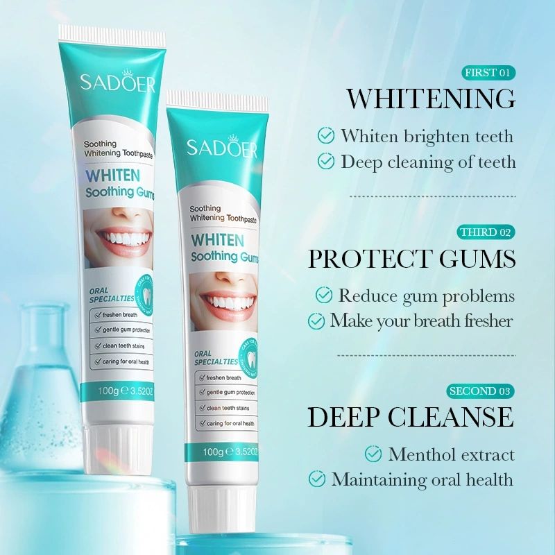 Hot Selling Deep Cleaning Teeth Strengthening Fresh Breath Plaque Reducing Gum Care Healthy Teeth Toothpaste  to remove tooth stains, smoke stains, coffee stains, clean mouth, keep fresh breath 100g