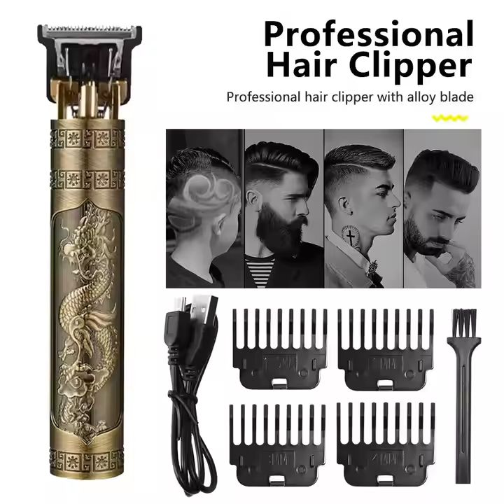New Hair Trimmers High-quality Professional Men's Hair Clipper USB Electric Hair Clipper Rechargeable High-power Adjustable Oil Head Carved Bald Wigs Shaping Shaving Machine Hair Cutting Tools