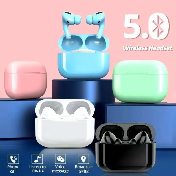 Air Pod 3 Wireless Bluetooth Earpods Noise Cancelling Earbuds Bluetooth Earphon5.0 Matte Sweatproof Earphones Binaural Headset Touch Control Charging Case Included Compatible with Apple & Android