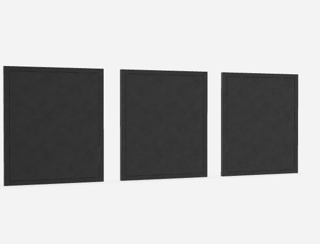 3pcs  A4 Classic Wooden Picture Frame Set in black  Finish