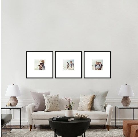 3pcs  A4 Classic Wooden Picture Frame Set in black  Finish