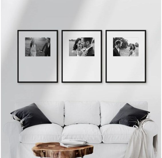 3pcs  A4 Classic Wooden Picture Frame Set in black  Finish