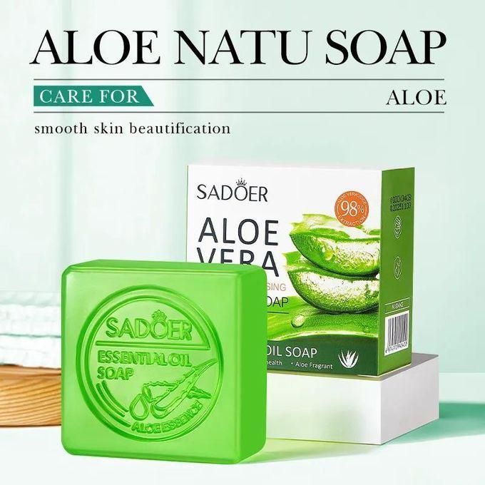 SADOER Aloe Vera Soap, Aloe Vera Smooth Cleansing Natural Soap, For a Smooth, Clear and Healthy Skin