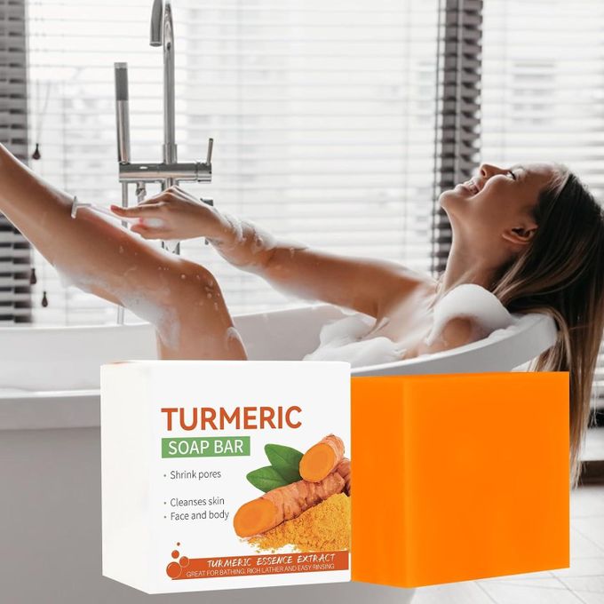 SADOER Turmeric Anti Acne Soap,Tend Skin Moisturizing Deep Cleansing Face and Body Tumeric Soap