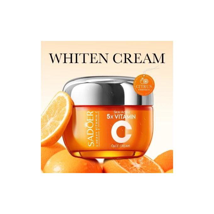 SADOER 5 x Vitamin C Skin Care Set, Skincare Routine Set, Facial Skin Care Products, Skincare Gift Set with Cleanser, Eye Cream, Serum, Cream,2sheet Mask, Anti-Aging Skin Care Kit for Firming & Hydrat