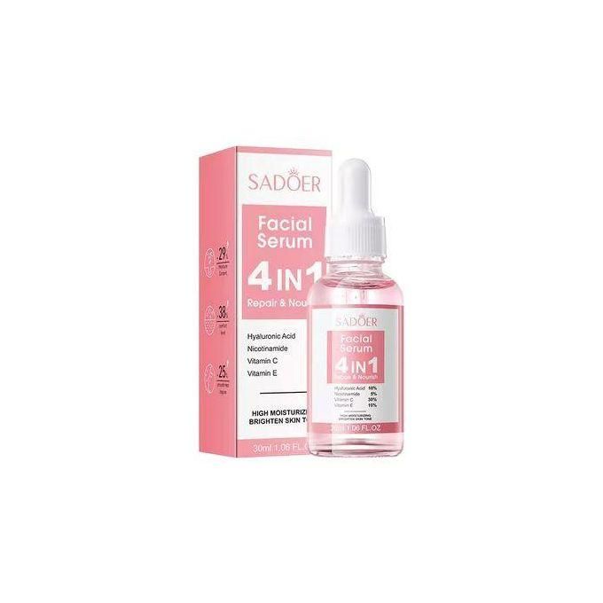 Sadoer 4 in 1 Vitamin C Facial Serums with Hyaluronic Acid, Vitamin E, Niacinamide, Brightening Vitamin C Face Serum for Dull Dry Skin, Anti Aging Facial Serum for Dark Spots, Fine Lines & Wrinkles