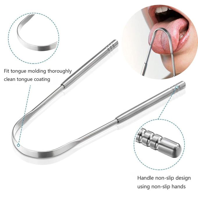 Stainless Steel Tongue Scrapers Metal U Shaped Tongue Scraper for Fresher Breath Tongue Scraper to Keep Mouth and Teeth Healthy and Cleaner