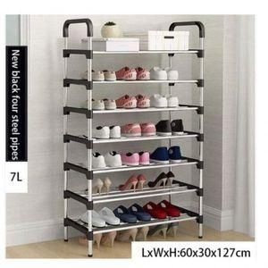 Shoe Rack Organizer Stainless Steel 7 Layers Black.It's perfect for all your clothes storage needs, highly portable and convenient. Portable beautiful shoe rack to suit your bedroom shoe arrangement a
