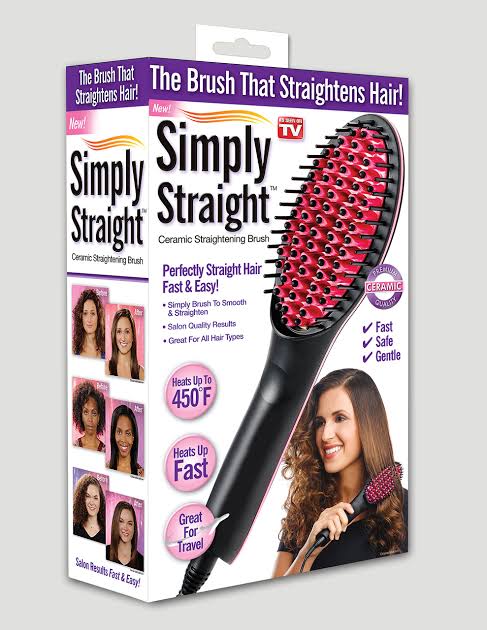 [ NEW ARRIVALS ] Simply Straight Hot Comb Blowdry Hair Straightener Brush Electric Hand Hair Blow Dryer Black.Heats up fast 
2. 60minute Auto shut- off 
3. LCD Screen Display Temperature
4. 3D Ceramic