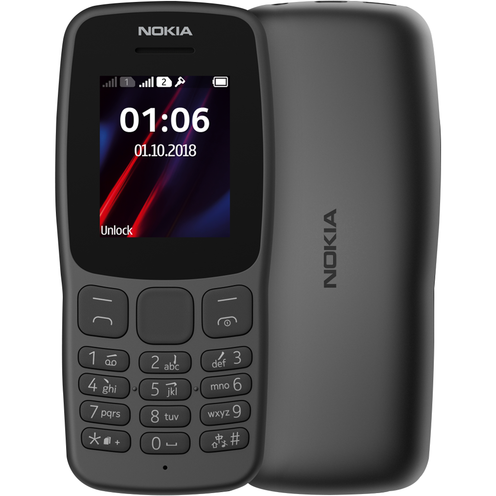 Original Nokia 106 800 mAh 1.8" Dual SIM Cards Unlocked Cheap Durable Old Phone Classic Feature