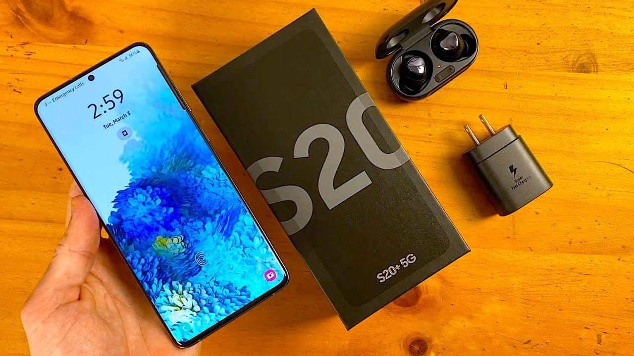 SAMSUNG S20 PLUS 5G 12GB RAM 128GB ROM GREY/BLACK DISPLAY 6.7 INCHES TRIPPLE REAR CAMERA 12MP + 64MP + 12MP