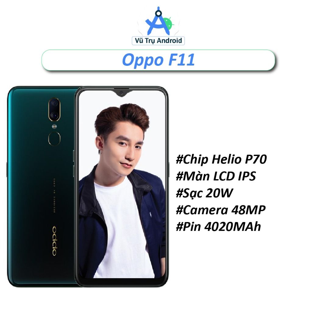 REFURBISHED OPPO F11 Smart Phone 6GB+128GB With Fingerprint Unlock 6.53inch Support 2G/3G/4G Network Dual SIM 4020mAh GREEN/PURPLE with accessories