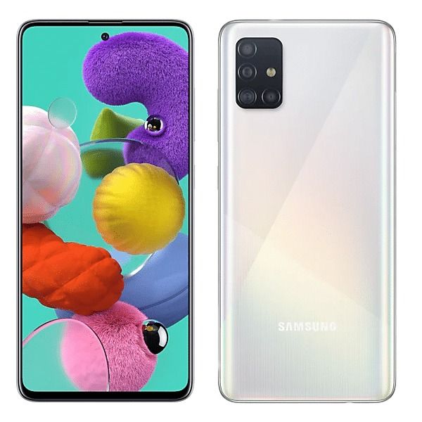 REFURBISHED SAMSUNG A51 4G 128GB ROM 6GB RAM DISPLAY 6.5 INCHES REAR CAMERA 48MP + 12MP + 5MP + 5MP FRONT CAMERA 32 MP BATTERY  CAPACITY 4000Mah WITH ACCESORIES