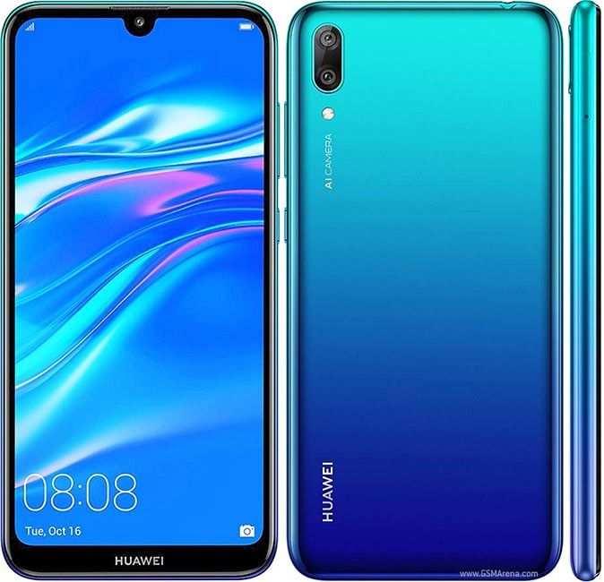 REFURBISHED HUAWEI Y7 PRO 64GB/128GB ROM 4GB RAM DISPLAY 6.2 INCHES REAR CAMERA  13MP + 2MP BATTERY CAPACITY 4000MAH BLACK/PURPLE