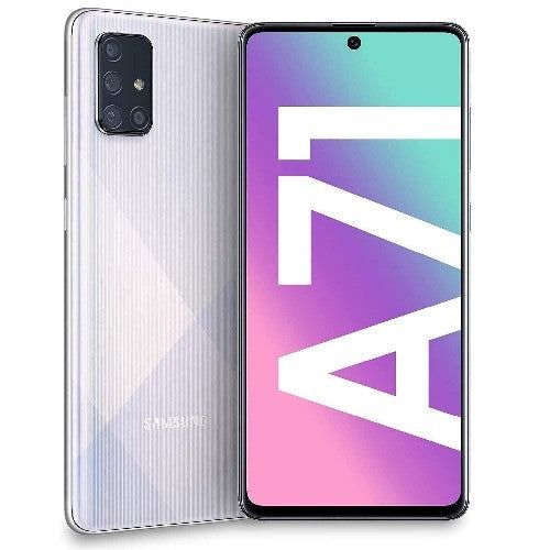 REFURBISHED SAMSUNG A71 5G 128GB ROM 8GB RAM DISPLAY 6.7 INCHES 8GB RAM 128GB ROM REAR CAMERA 64MP + 12MP + 5MP + 5MP BATTERY CAPACITY 4500Mah WHITE
