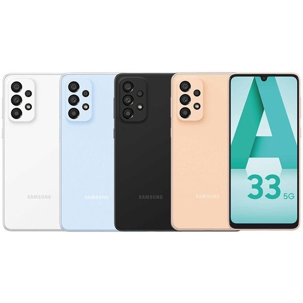 REFURBISHED SAMSUNG A33 5G 6GB RAM 128GB ROM DISPLAY 6.4 INCHES REAR CAMERA 48MP + 8MP + 5MP + 2MP BATTERY CAPACITY 5000Mah ANDROID 14