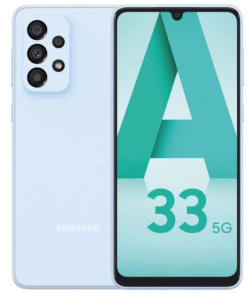 REFURBISHED SAMSUNG A33 5G 6GB RAM 128GB ROM DISPLAY 6.4 INCHES REAR CAMERA 48MP + 8MP + 5MP + 2MP BATTERY CAPACITY 5000Mah ANDROID 14